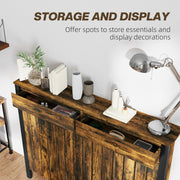 Rustic Wooden Radiator Cover with Drawers 93 x 119cm by HOMCOM