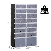 16 Cube Shoe Storage Cabinet with Modular Shelves Fits 32 Pairs for Hallway or Bedroom