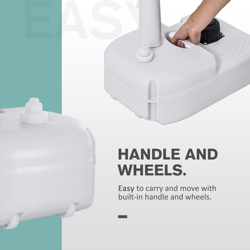 Portable Outdoor Handwashing Sink with 17L Tank and Wheels for Campsites and Gardens Light Grey