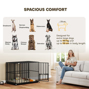 Heavy Duty Steel Dog Crate with Wheels and Removable Tray for Secure Home Use Black AOSOM
