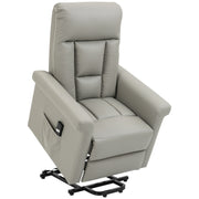 Electric Recliner Armchair with Remote and Footrest for Elderly Comfort and Support Grey