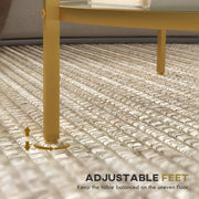 Gold Round Glass Coffee Table with Storage and Steel Frame for Modern Living Room Decor