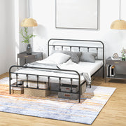 Double Metal Bed Frame with Strong Support for Modern Bedrooms Black