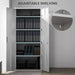 Image of a Lockable Metal Storage Cabinet With 2 Doors and Five Shelves.