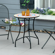 Outsunny Φ60cm Mosaic Outdoor Patio Table - Red AOSOM