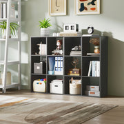 6 Cube Storage Bookshelf With Open Shelves Ideal For Home Or Office Use Black