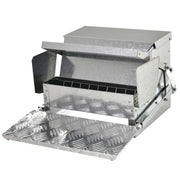 Automatic Poultry Feeder 11.5KG Rat Proof Treadle Design in Galvanised Aluminium, Silver