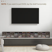 Set of 2 Tall CD Storage Shelves Ideal for Media Organisation Dark Wood Effect