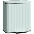 40L Double Compartment Indoor Recycling Bin with Soft Close Lid and Pedal in Green