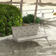 Outdoor Bench Cushion for 2 Seater Benches or Swing Chairs Easy Care Light Grey AOSOM