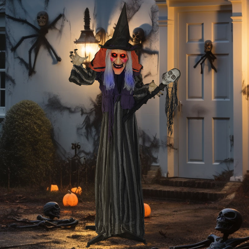 160cm Animatronic Witch Halloween Decoration With Moving Arms For Indoor Or Outdoor Use Multi