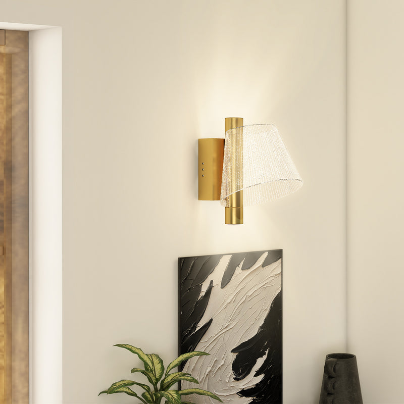 Gold LED Wall Lights 2 Pack with Adjustable Colour Temperature for Bedroom or Hallway