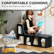 HOMCOM 2 Tier Modern Bookcase Bookshelf with Removable Cushions for Living Room AOSOM