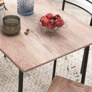 5 Piece Space Saving Dining Table and Chairs Set with Steel Frame for Small Kitchens Black