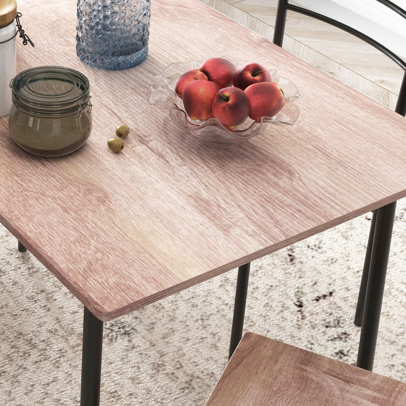 5 Piece Space Saving Dining Table and Chairs Set with Steel Frame for Small Kitchens Black