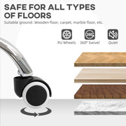 White Velvet Feel Swivel Office Chair with Adjustable Height and Wheels for Home Desk