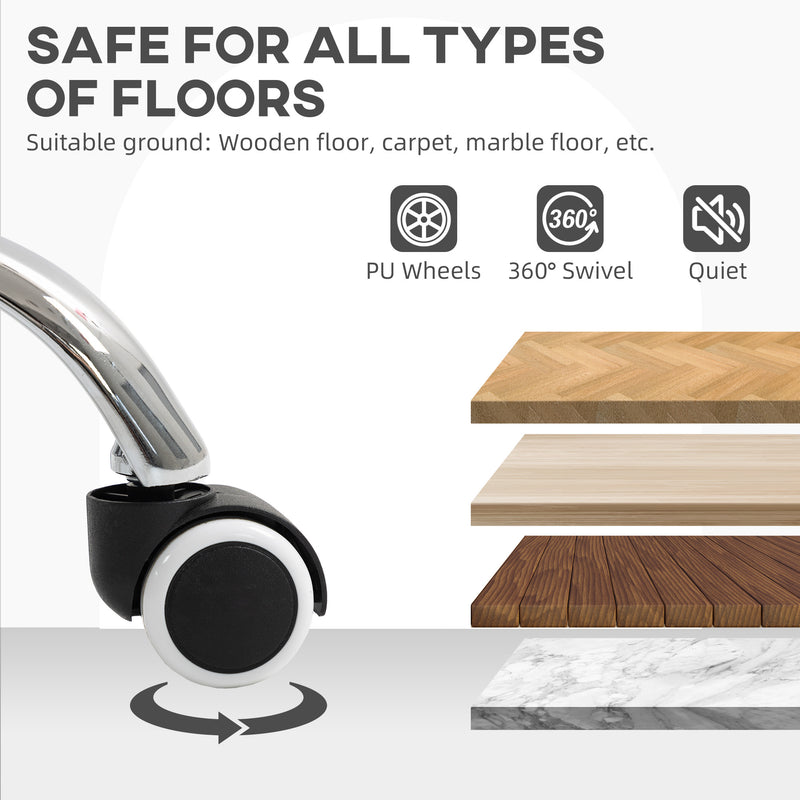 White Velvet Feel Swivel Office Chair with Adjustable Height and Wheels for Home Desk