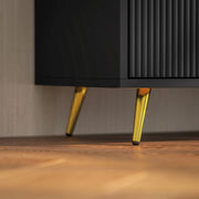 Black TV Stand Cabinet for TVs up to 55 Inch with Storage Shelves and Cable Management by HOMCOM