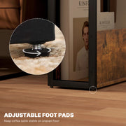 Industrial Style Side Table with Metal Frame, Black and Brown by HOMCOM