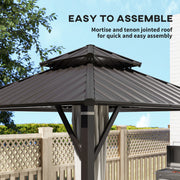 3 x 3m Hardtop Gazebo with Double Metal Roof and Waterproof Canopy by Outsunny