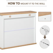 White Bathroom Furniture Set with Mirror Cabinet and Sink Storage by kleankin
