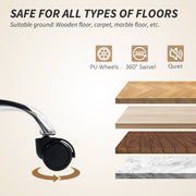 Reclining Faux Leather Swivel Office Chair with Padded Armrests and Footrest Brown