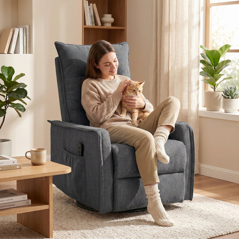 Massage Recliner Chair with Heat and Rocking for Relaxing at Home Dark Grey