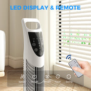 Tower Fan for Small Rooms with Quiet Oscillation and Timer White AOSOM