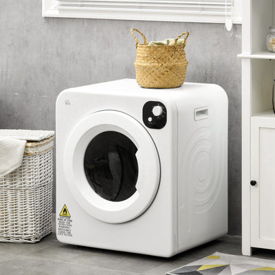 6kg Vented Tumble Dryer with 7 Drying Programs Freestanding and Wall Mountable White AOSOM