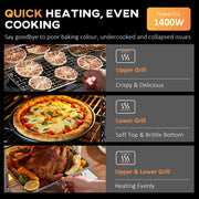 30L Mini Electric Oven with Adjustable Temperature and Accessories for Small Kitchens Silver