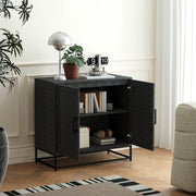 Black Modern Sideboard with Adjustable Shelf and 2 Doors for Living Room Storage by Homcom