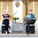 Set of 2 Rattan Storage Ottomans with Cushions for Garden Balcony and Poolside in Cream by Outsunny