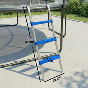 Trampoline Ladder for Safe Garden Access with Non Slip Steps and Stable Base Blue AOSOM
