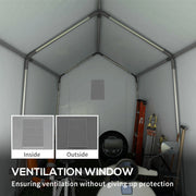 Dark Grey 3.6 x 2.1m Portable Outdoor Shed with Window by Outsunny