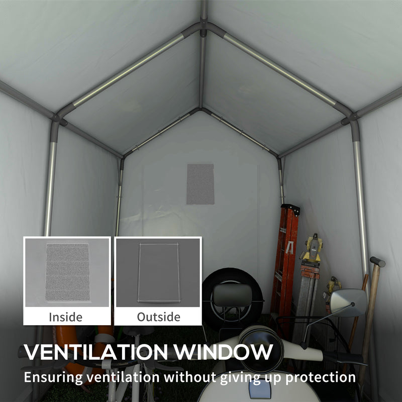 Dark Grey 3.6 x 2.1m Portable Outdoor Shed with Window by Outsunny