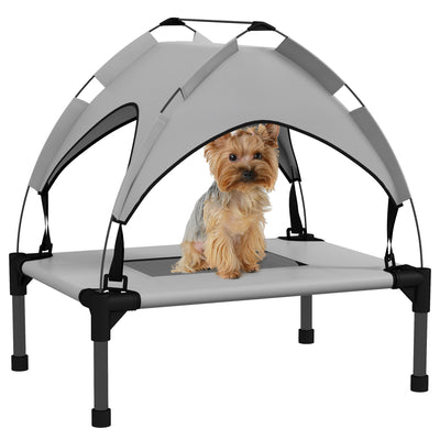Cooling Raised Pet Bed with Breathable Mesh Ideal for Small Dogs and Puppies Light Grey