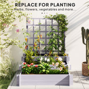 3 Tier Wooden Garden Planter With Trellis For Climbing Plants Raised Bed Grey AOSOM