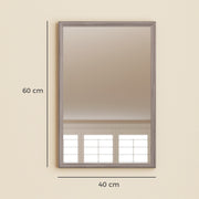 HOMCOM Wall Bathroom Mirror, 40 x 60 cm Wall-Mounted Mirror for Living Room, Bedroom, Hallway, Grey AOSOM
