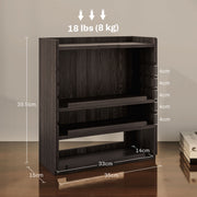 Four Tier Wooden Desktop Organiser With Storage Shelves For Home Office, Dark Brown