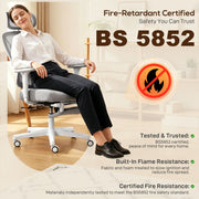 Ergonomic Office Chair with Adjustable Support and Mesh Back for Home Working Grey Homcom