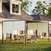 3 x 4m Cream White Garden Pergola With UV Resistant Canopy