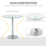 Round Glass Dining Table with Steel Base Ideal for Small Spaces and Modern Homes Black
