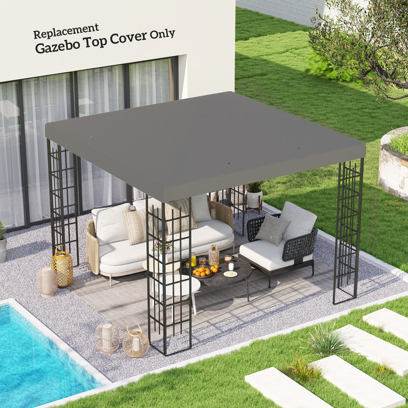 Grey 3 x 3m Gazebo Replacement Canopy by Outsunny