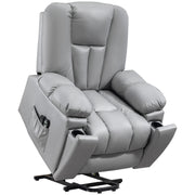 Reclining Massage Armchair with Eight Vibration Points for Relaxation and Comfort Charcoal Grey