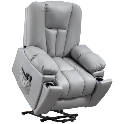 Reclining Massage Armchair with Eight Vibration Points for Relaxation and Comfort Charcoal Grey