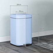 20L Metal Kitchen Bin with Soft Close Lid Ideal for Home or Office Use Light Blue