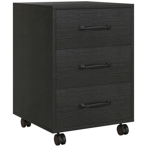 Black 3 Drawer Mobile Filing Cabinet for Home Office and Study by HOMCOM