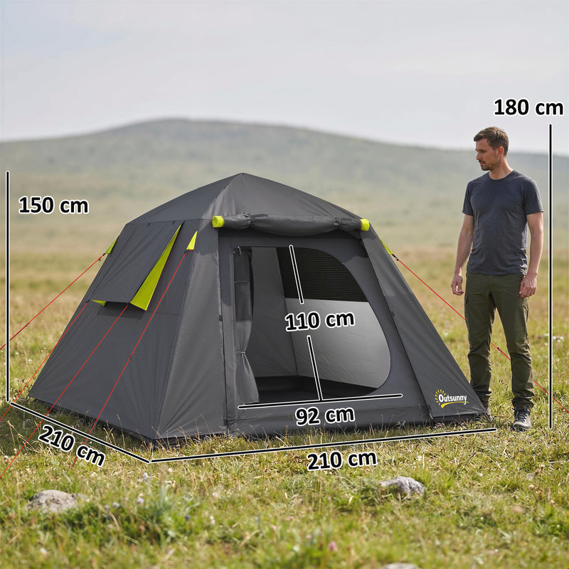2 Person Waterproof Camping Tent with Spacious Interior and Easy Setup Grey Green