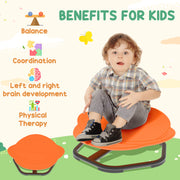 Kids Planet Shaped Swivel Sensory Chair for Balance and Coordination Training Orange AOSOM