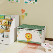 Kids Toy Storage Box With Lid and Safety Hinges Ideal for Bedroom or Playroom Green  60x37x39 cm
